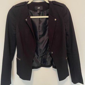 H&M Black Military Jacket Blazer Women’s Size 2